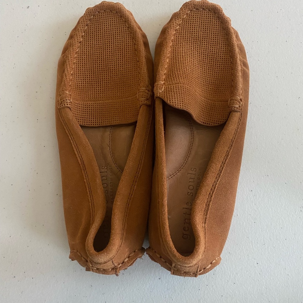Gentle Souls Tan Suede Slip-On Shoes